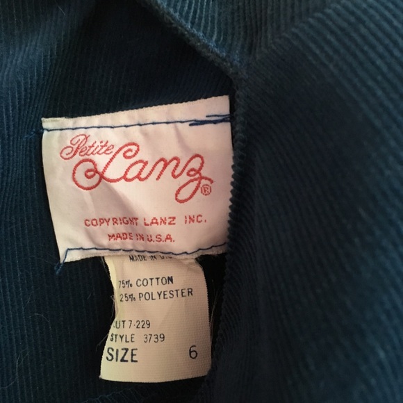 Fine corduroy teal blue dress - Picture 3 of 5